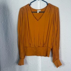 Joie Orange V-Neck Top